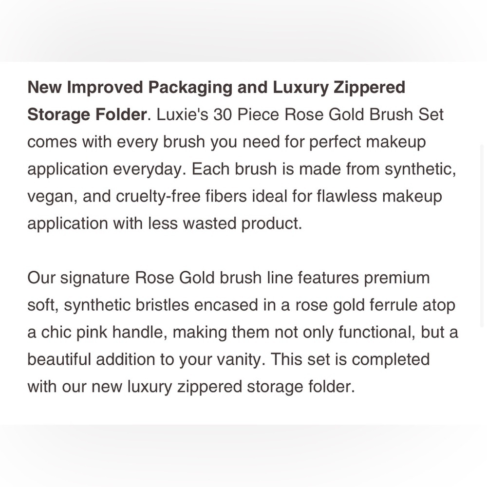 ✨ Luxie 30 Piece Rose Gold Brush Set - Picture 5 of 7